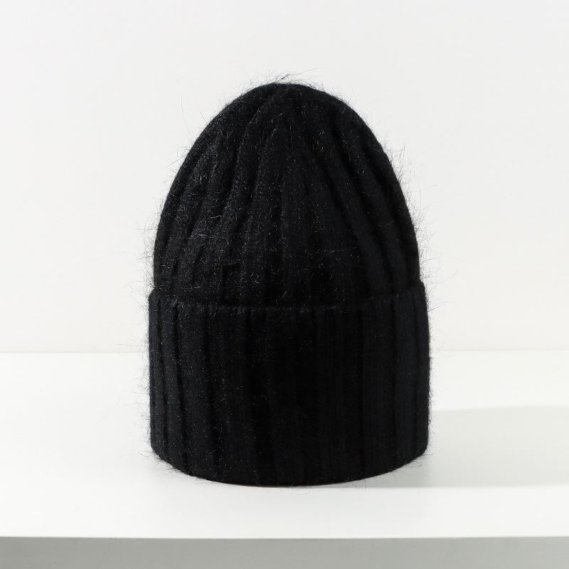 Korean Version Of The Versatile Knitted Hat Japanese Rabbit Hair Vertical Strip Aging