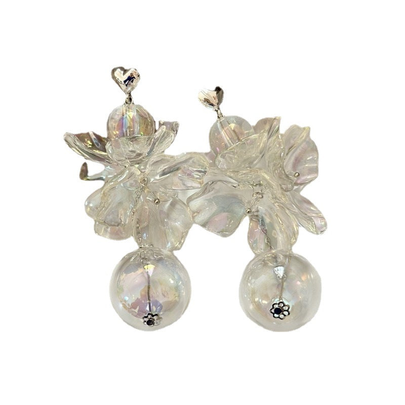 Exaggerated Fashion Flower Crystal Earrings