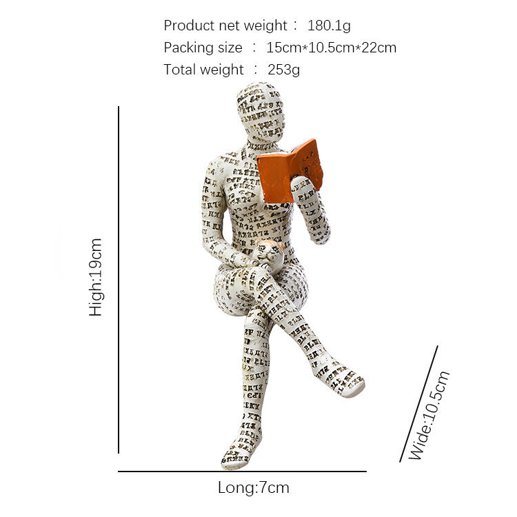 Reading Woman Resin Decorations Home Study Decorative Crafts