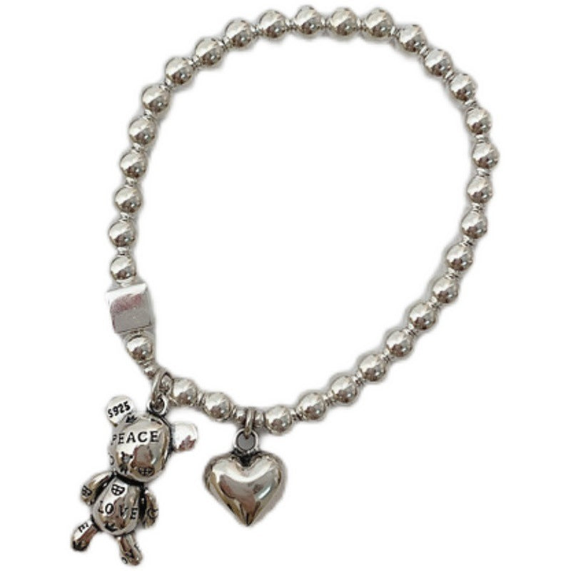 Letter Bear Bracelet Women Retro Fashion