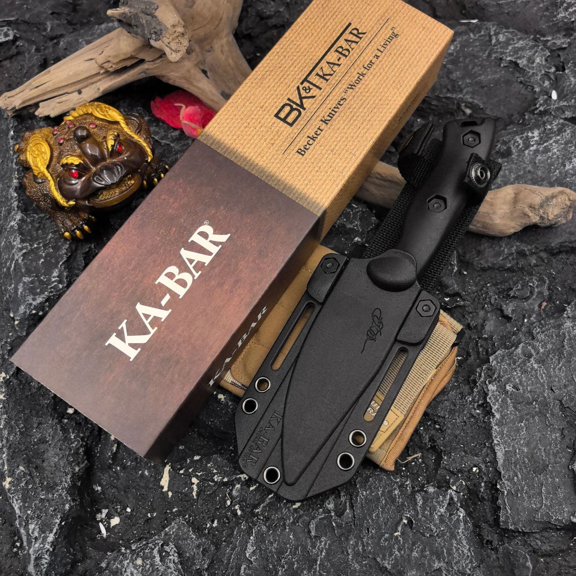 Caba Series BK18-BK19 Wilderness Survival K Sheath Straight Knife Field Knife Camping Fishing Sharp Fruit Knife