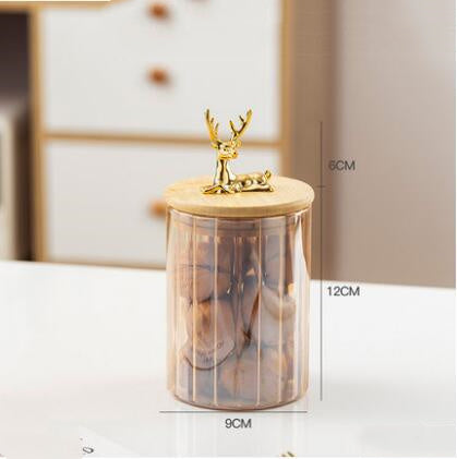 Gold Glass Vertical Stripe Storage Tank