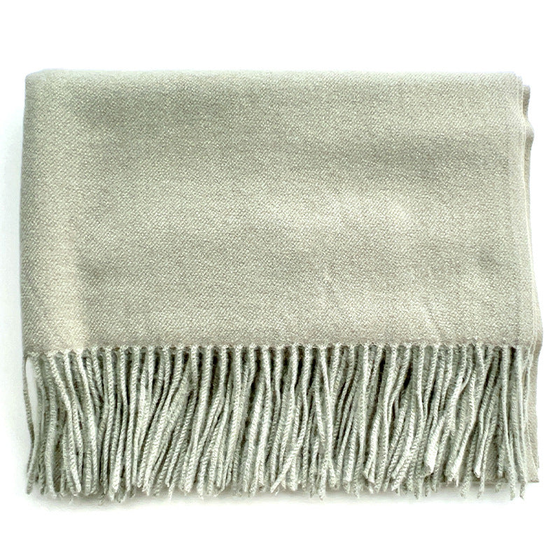 Simple Tassel Shawl Warm Artificial Cashmere Scarf