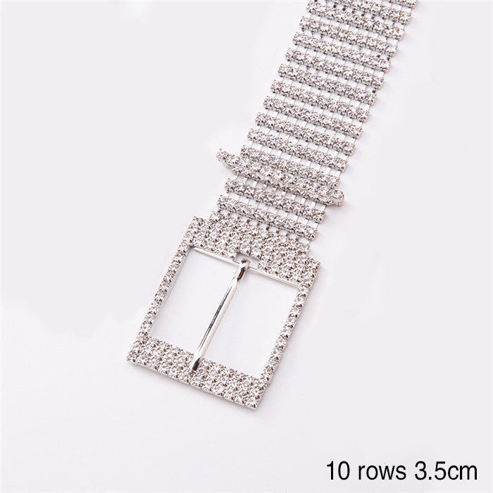 Ceinture pour femme en alliage brillant avec strass