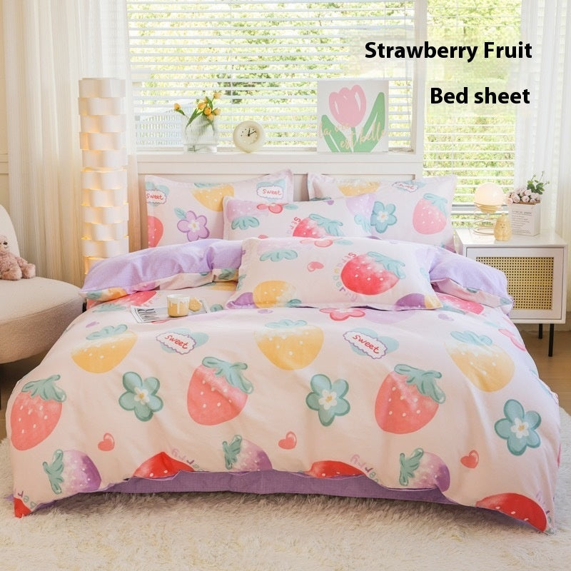 Four Seasons Woolen Cotton Four-piece Quilt Cover Bed Sheet Dormitory Set