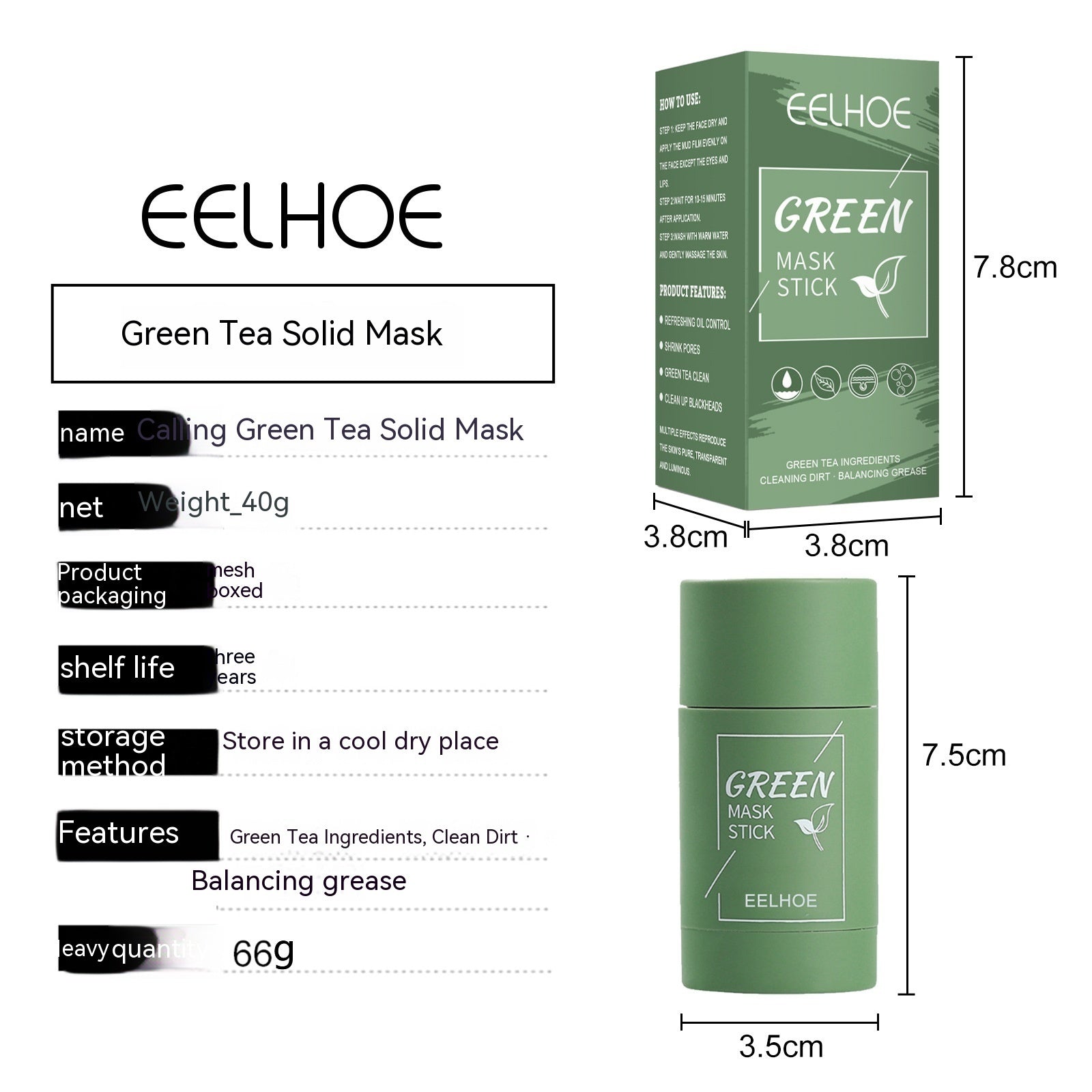 Deep Cleaning And Moisturizing Facial Mask Stick Shrinks Pores