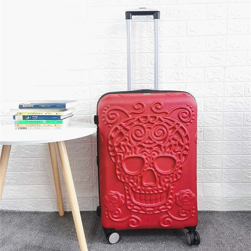 Skull Scratch-resistant Frosted Trolley Case