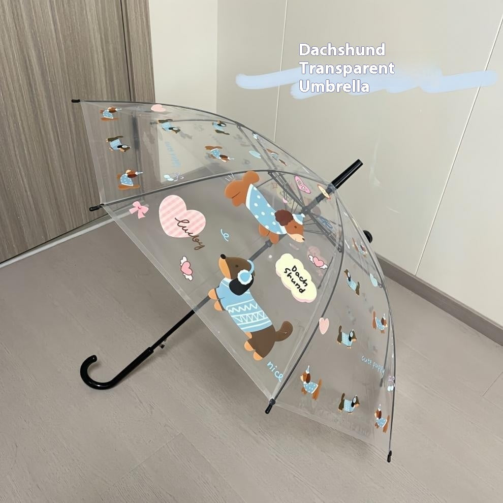 Cute Cartoon Three Fold Manual Long Handle Thickened