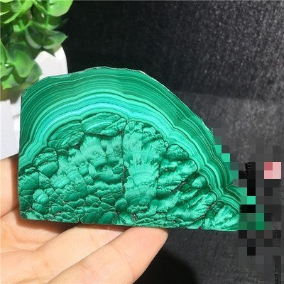 Natural Malachite Green Grinding Slice Mineral Specimen Ornamental Stone