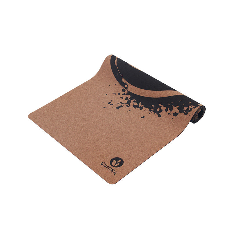 Cork Printed Yoga Mat Sports Slimming Natural Rubber Anti-slip Yoga