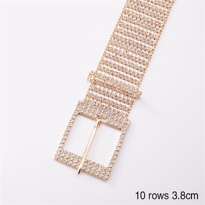 Ceinture pour femme en alliage brillant avec strass