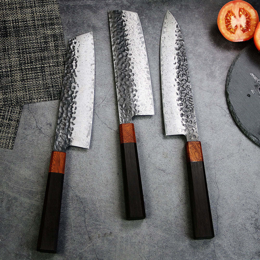 Hammered Forged Stainless Steel Japanese Cuisine Chef's Knife