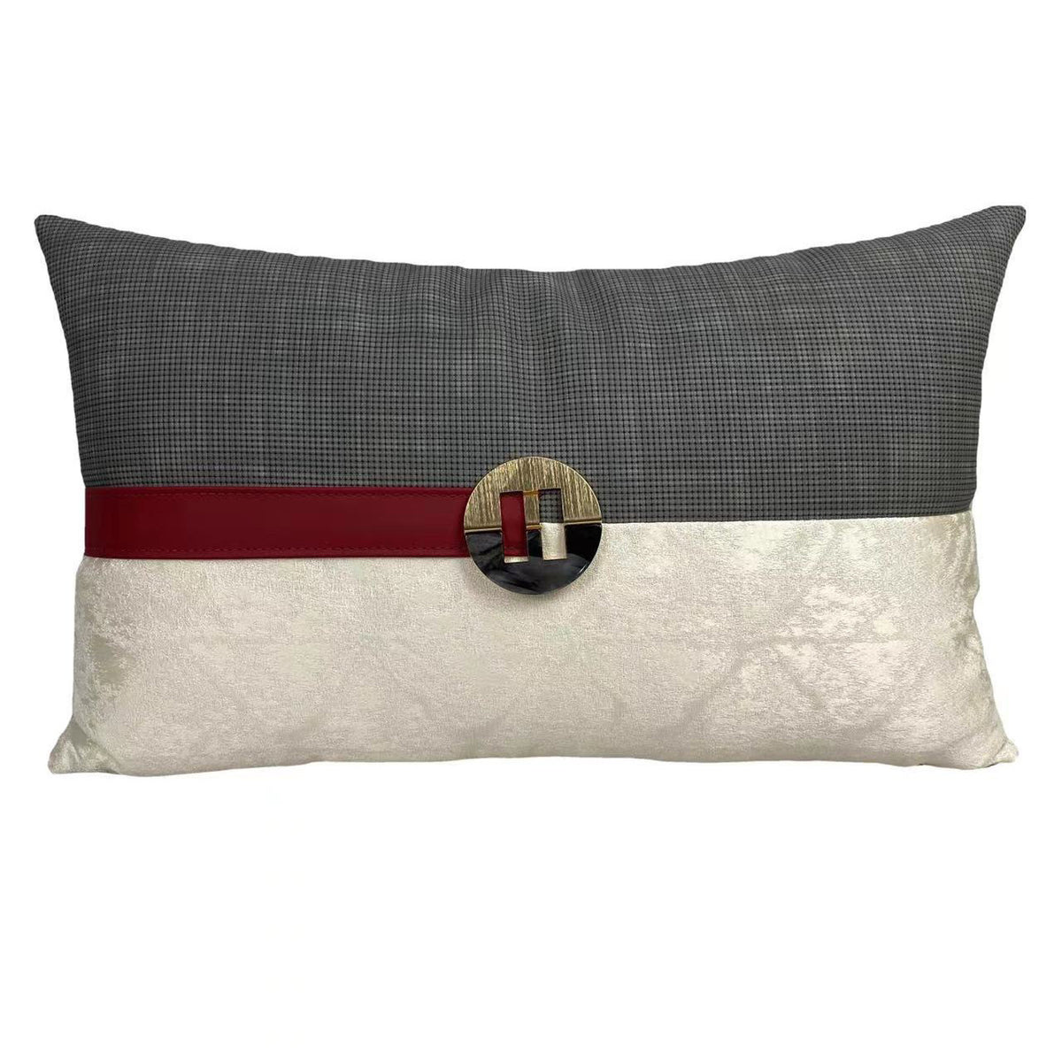 Simple Modern New Chinese Jacquard Woven Leather Pillowcase