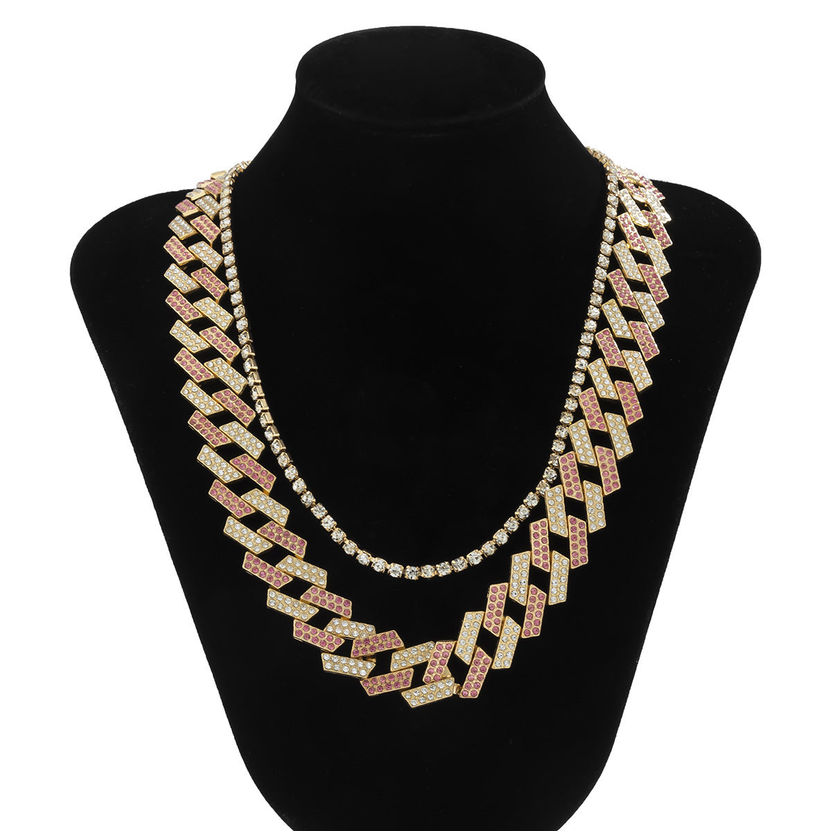 Cuban Chain Color Block Full Diamond