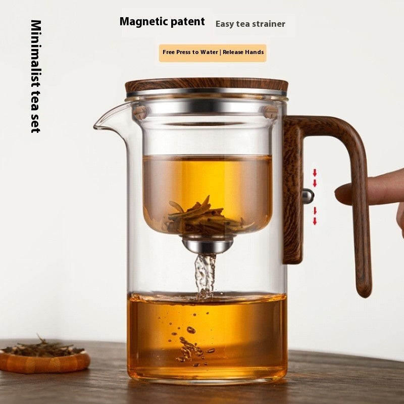 Théière élégante à infuseur en verre, séparation eau et thé, service à thé domestique