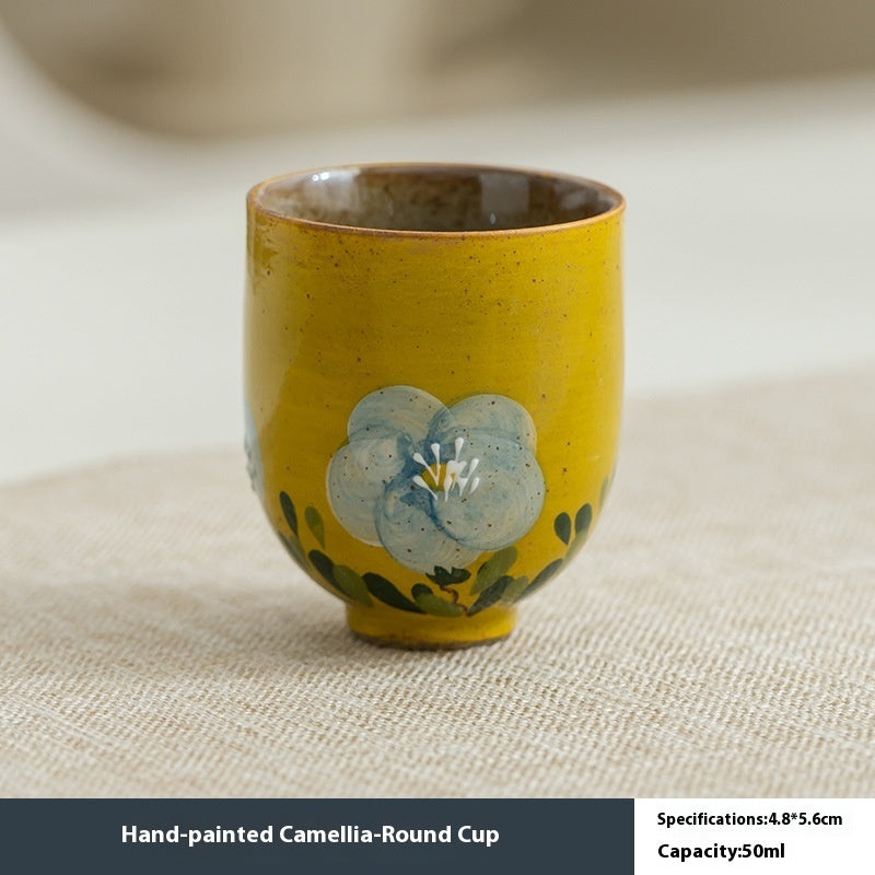 Camellia Tea Set Simple Home Teapot Tea Cup Gaiwan Complex