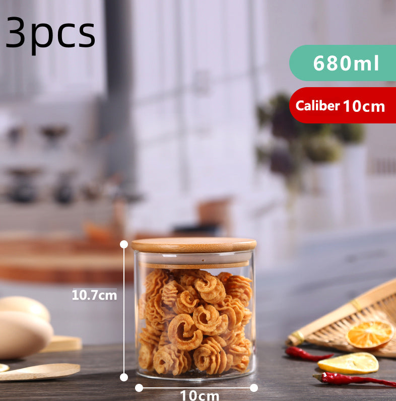 High Borosilicate Glass Sealed Jar Transparent Household