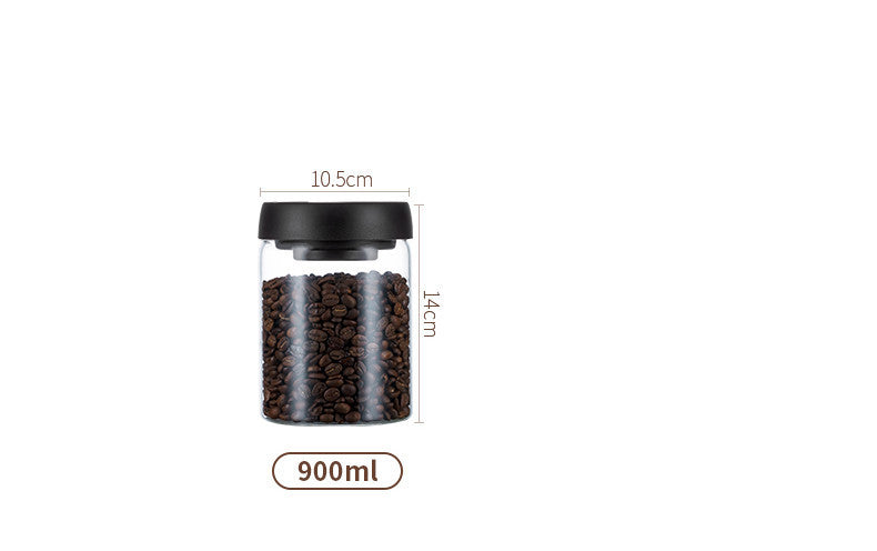 Vacuum Pumping Coffee Nut Glass Storage Jar