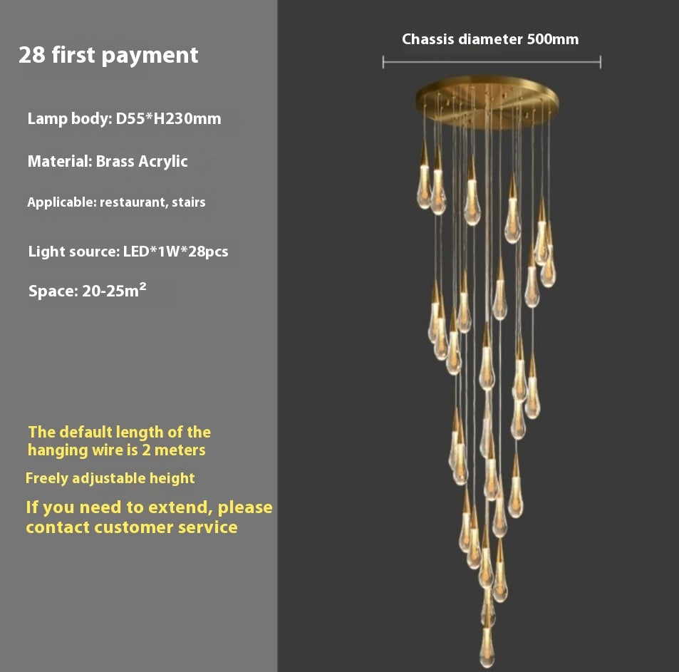 Modern Minimalist Creative Personality Staircase Chandelier