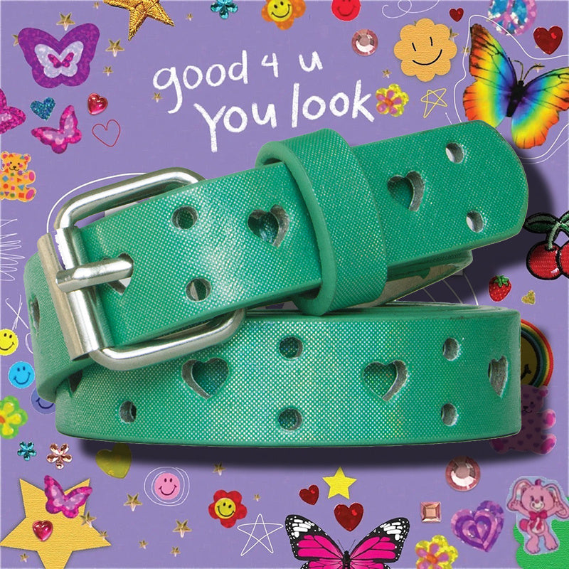 Ceinture en forme de cœur évidé à étoile à cinq branches couleur bonbon