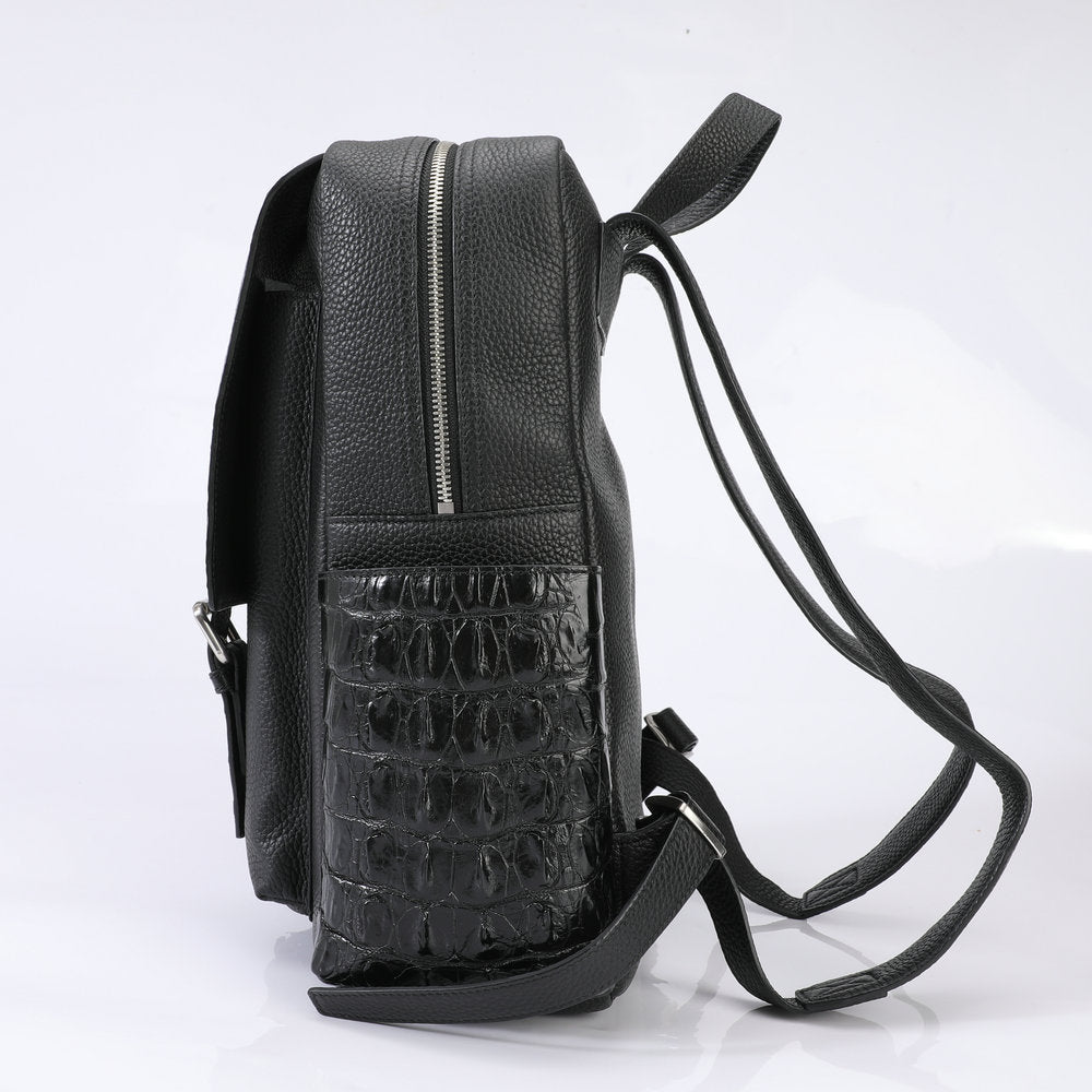 Crocodile Bone Leather Fabric Leisure Men's Real-leather Bag