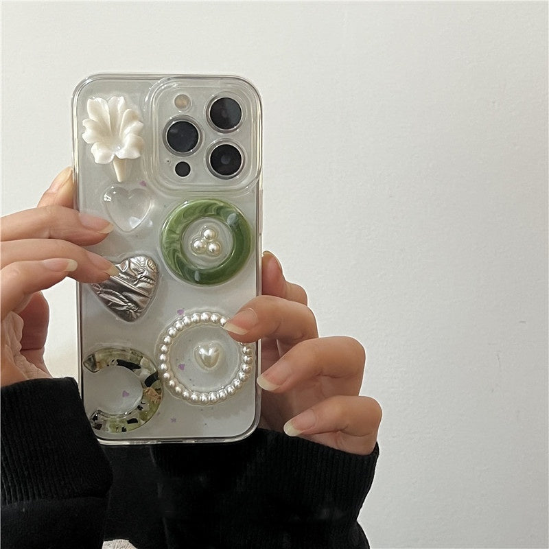 Retro Special-shaped Gem Epoxy Phone Case All-inclusive Drop-resistant Protective Cover