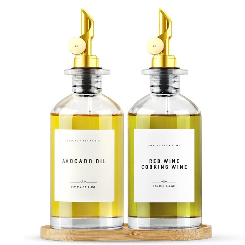 Glass Oil Bottle Non-hanging Olive Oil Pot Kitchen Food Grade Glass Oil Pot Set Box