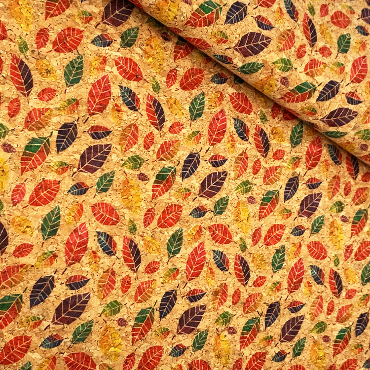 Cork Cloth Leaf Print Wallpaper Oak Bark Luggage Fabric