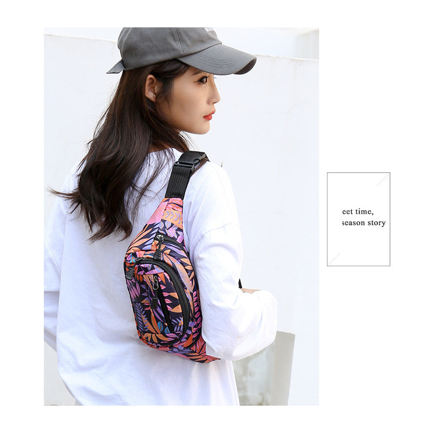 Leaves Fancy Shoulder Large Capacity Running Sports Bag Waist Bag