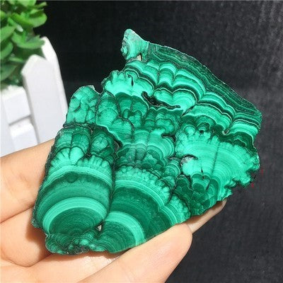 Natural Malachite Green Grinding Slice Mineral Specimen Ornamental Stone