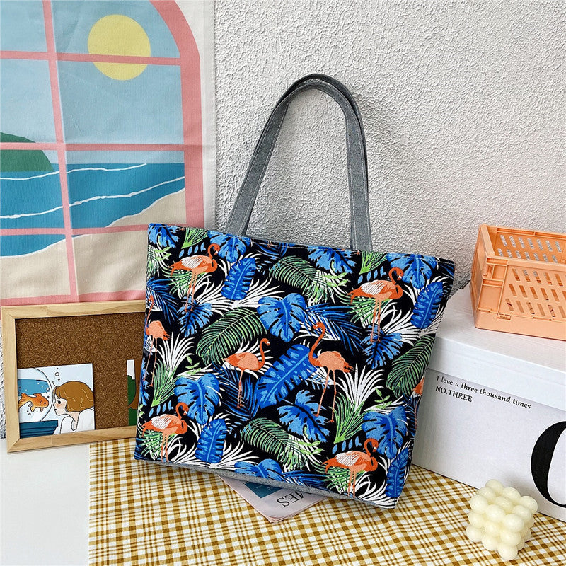 Canvas Large Capacity Ladies Print Tote Bag