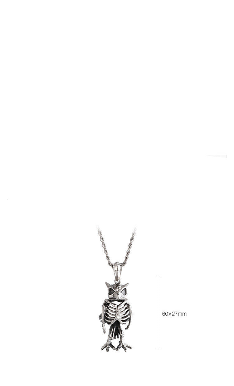 Stainless Steel Animal Necklace Eagle Head Skull Titanium Steel Pendant