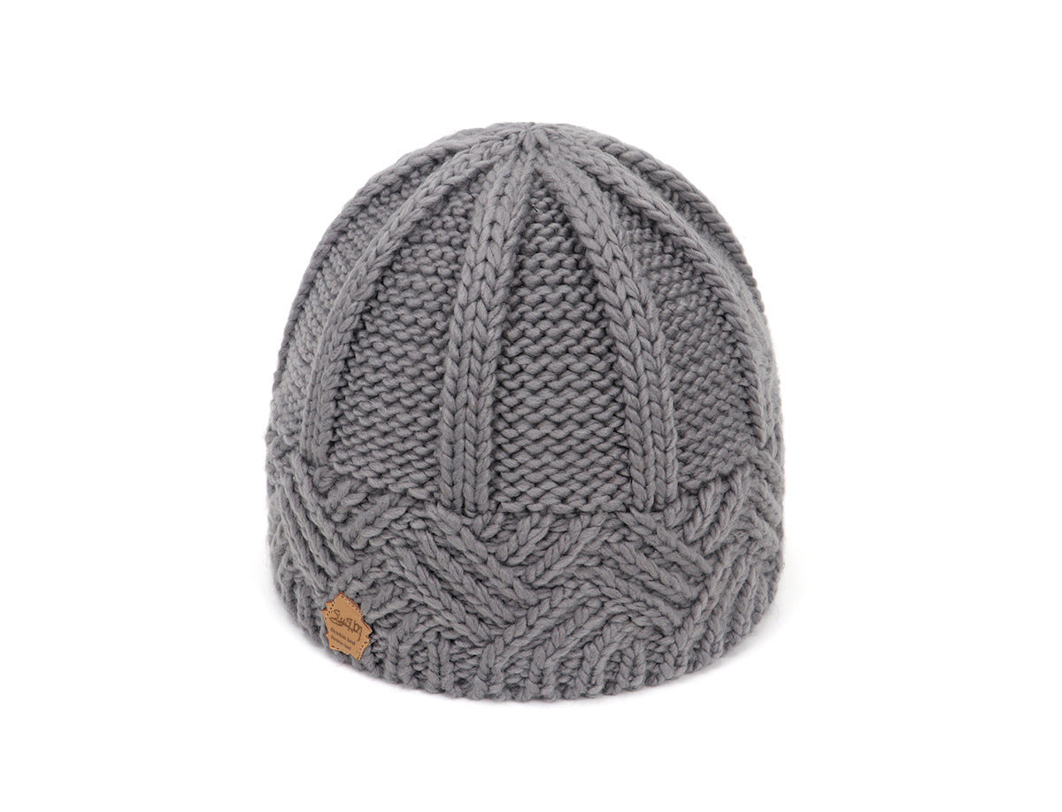 Retro Style Rhombus Lattice Thick Needle Wool Knit Hat