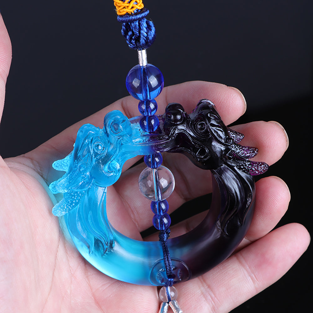 Colored Glaze Interior Tassels Car Pendant Jewelry