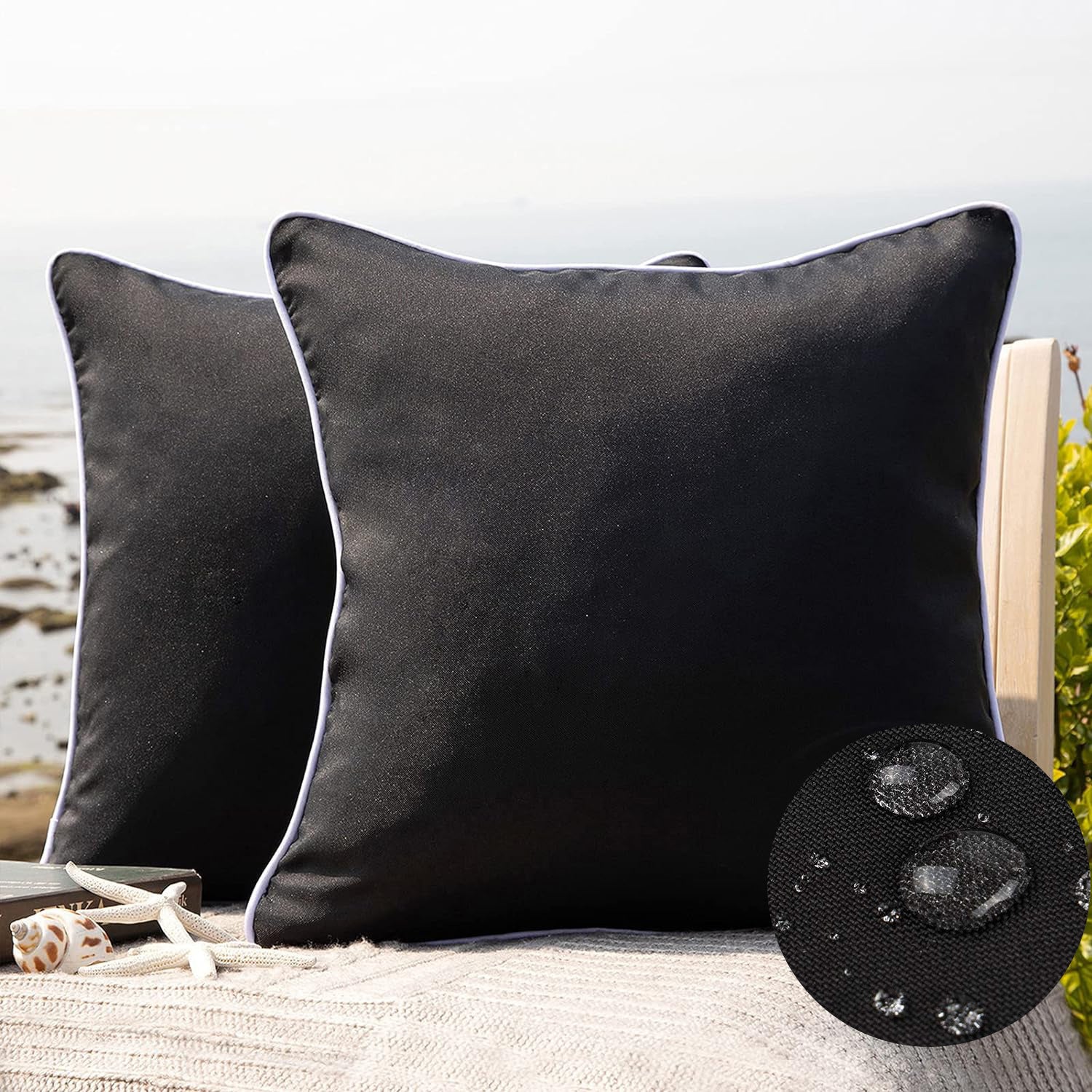 Outdoor Waterproof Solid Throw Decorative Pillow Cover Decorative Square Outdoor Pillows Cushion Case Patio Pillows For Couch Tent