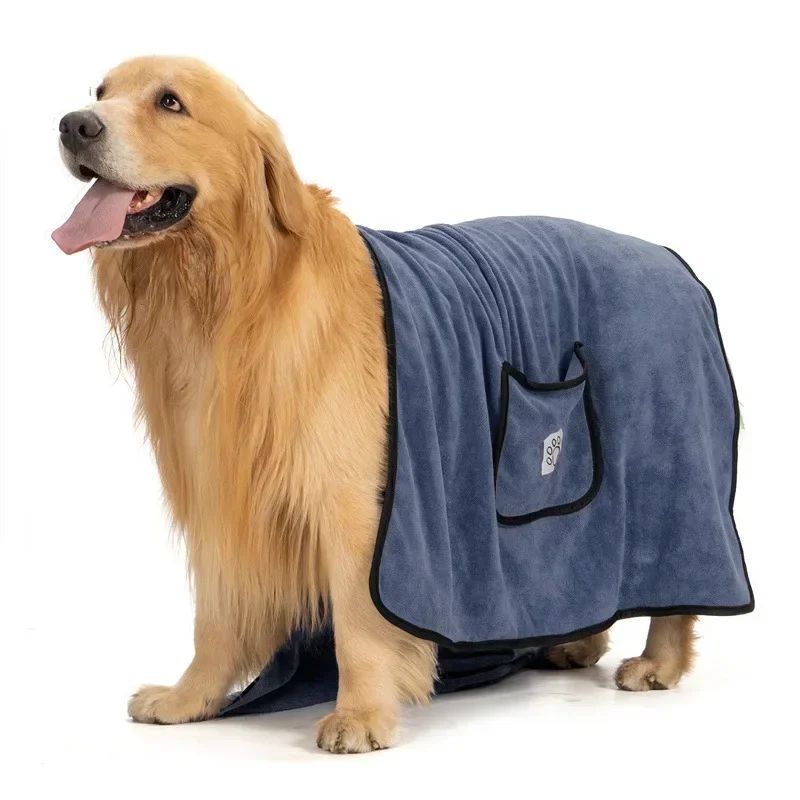 Pet Towel Dog Bathrobe Water Absorbent And Quick Drying Cleaning Beauty Glove Style Pocket Dog Bath Towel Accessori Cani