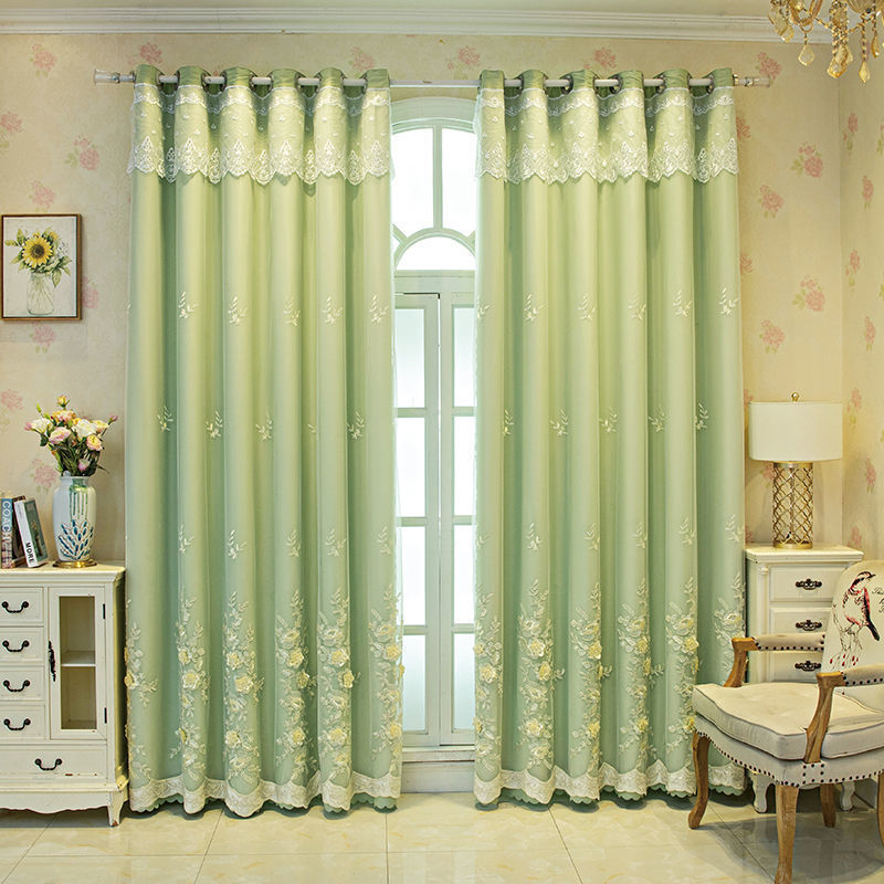 Curtain Yarn Integrated Bedroom Shading Household Double Open Finished Set