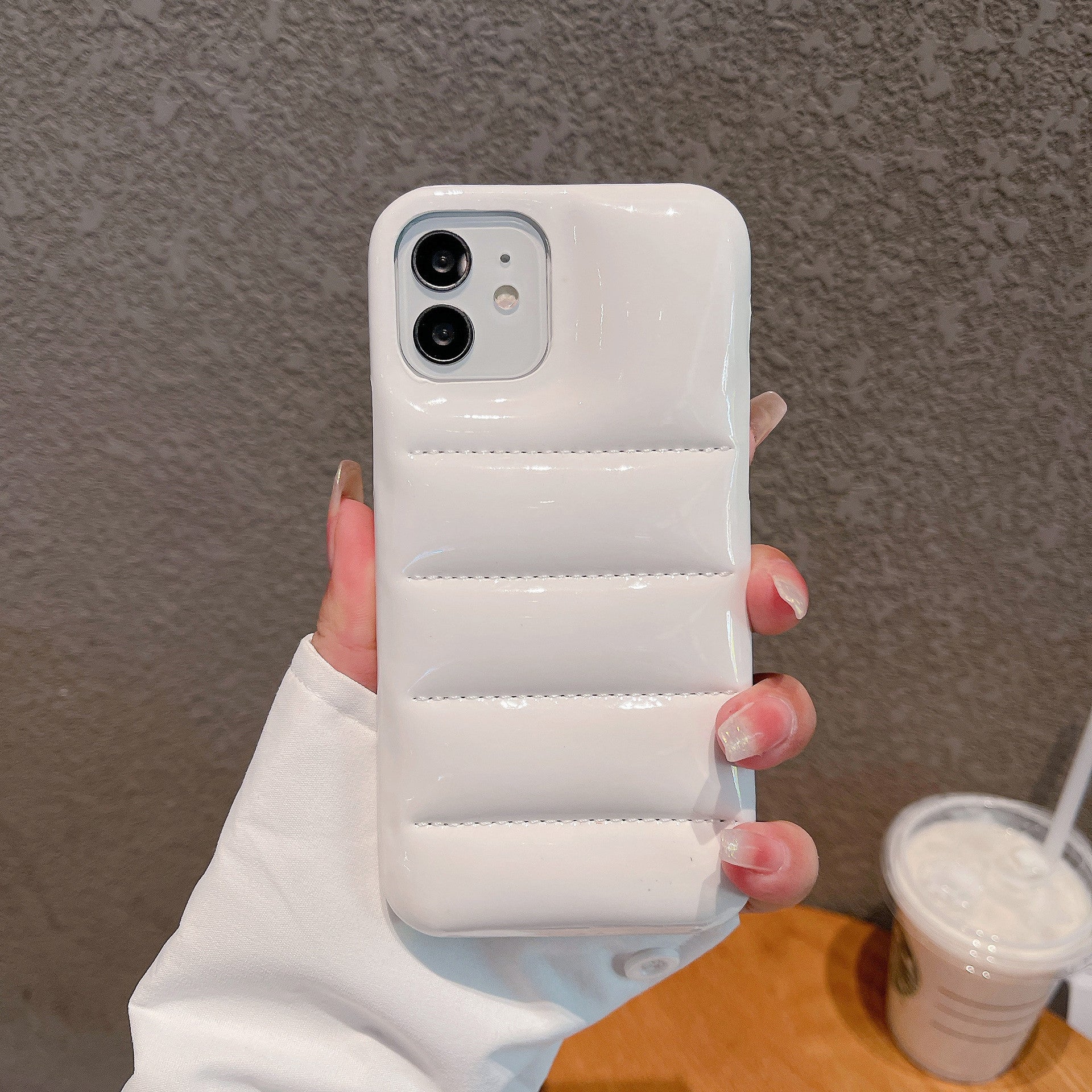 Aurora Cotton Filling Down Jacket Phone Case Autumn And Winter Cotton Filling Cover