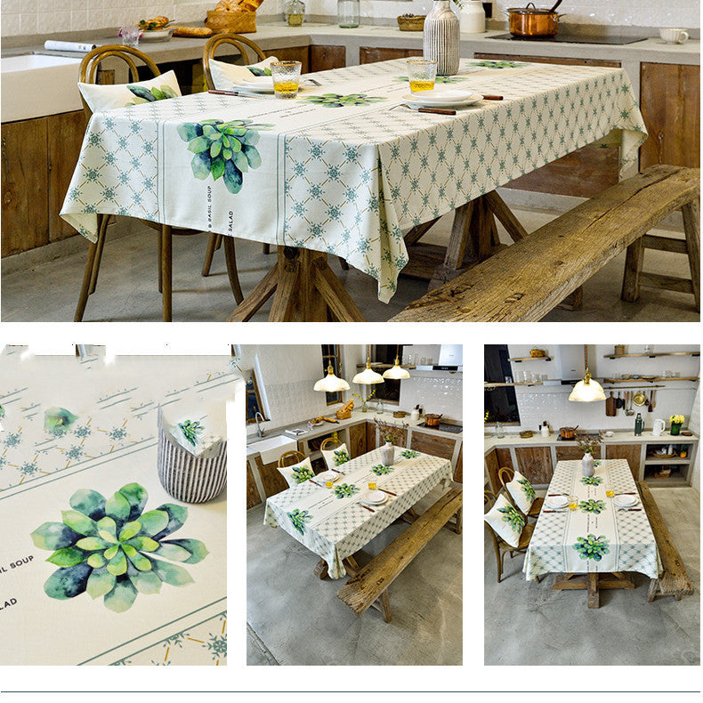 Coffee Table Rectangular Light Luxury High-end Fabric Tablecloth