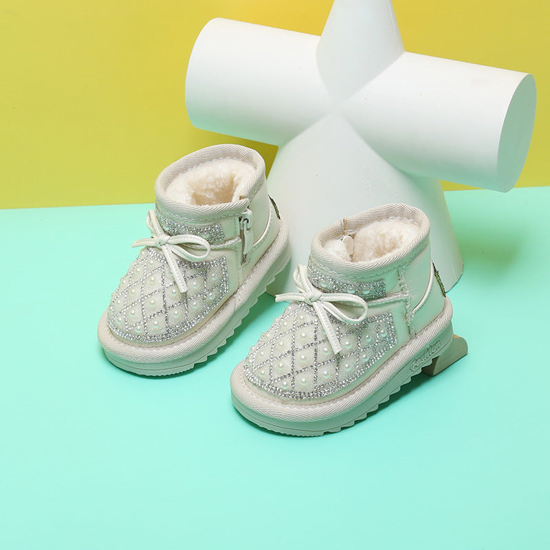 Fashionable And Simple Children's Soft-soled Toddler Snow Boots