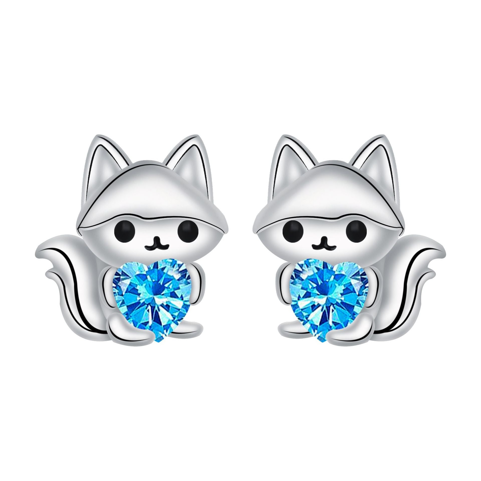 Cute Design Squirrel Inlaid Stud Earrings