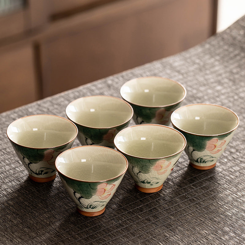 Hand Painted Tea Cup Porcelain Kung Fu Tea Set Teacup Suit