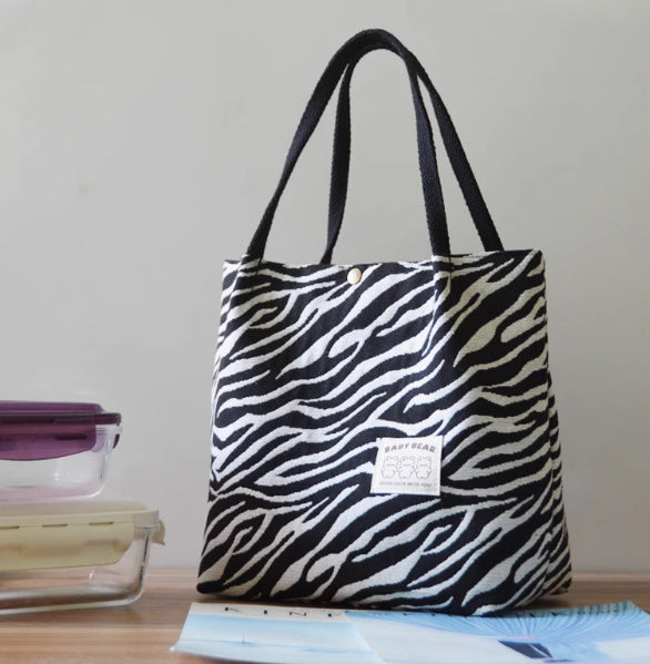 Large Capacity Minimalist Printed Canvas Tote Bag