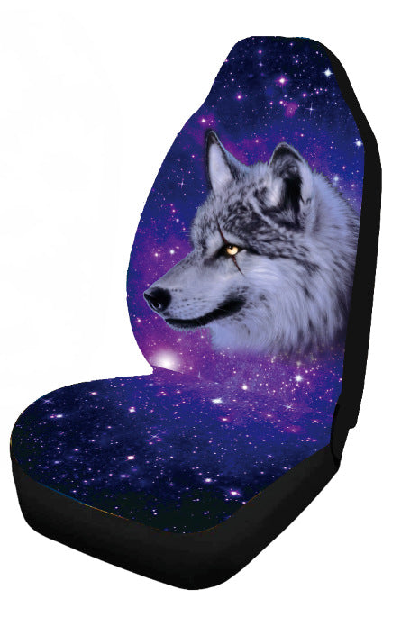 Dark Blue Car Seat Cover All-inclusive Universal Scar Wolf High Back Printing Wish