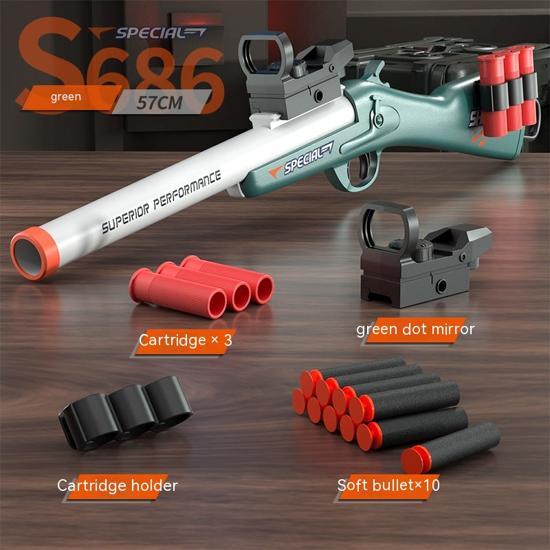 Children's S686 Spray Soft Bullet Gun Throw Shell Launch Toy