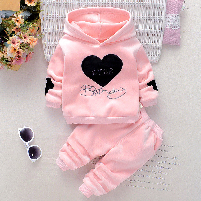 Love Letter Double-faced Velvet Plus Velvet Thick Hooded Sweater