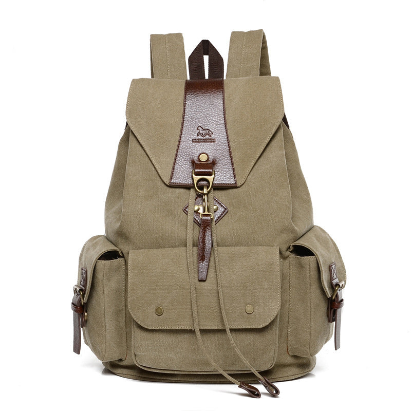 Sac à dos de voyage spacieux rétro en toile pour homme