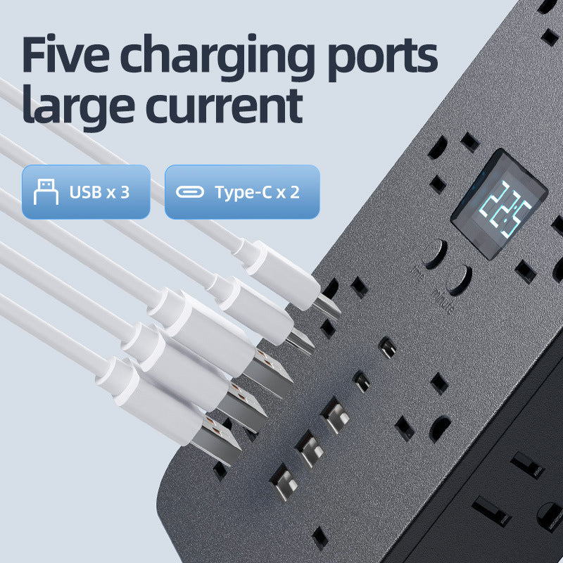 American Standard Power Strip Household Patch Board 16AC 3usb2type-C Patch Board