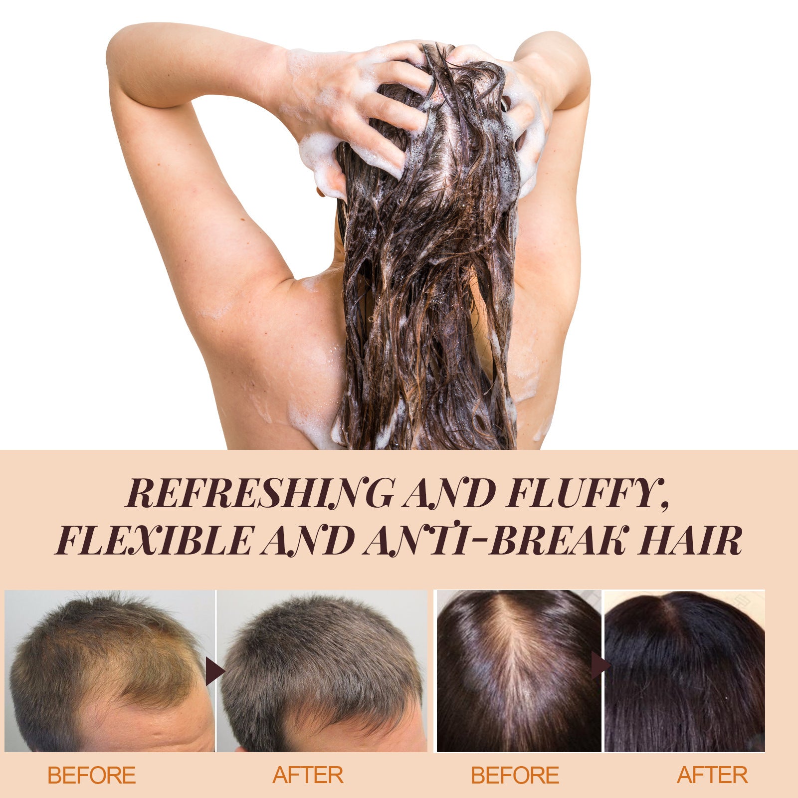 Shampoing à l'huile de cheval Nettoyage en profondeur Cuir chevelu Pellicules Contrôle du sébum Volumisant Hydratant Soin des cheveux