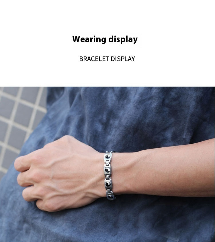 Bijoux de bracelet Tai Chi en acier titane pour hommes